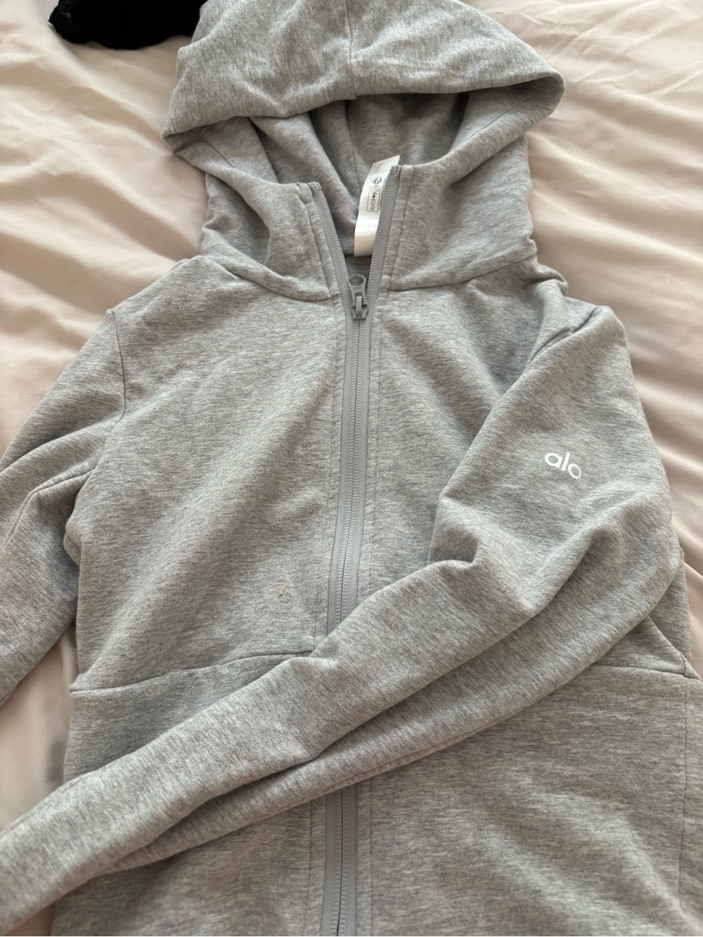 Alo Grey Zip-Up Hoodie